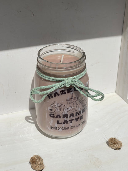 Hazelnut Caramel Latte Mason Jar Candle