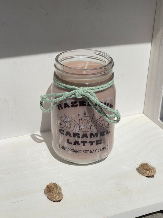 Hazelnut Caramel Latte Mason Jar Candle
