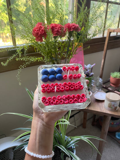 American Flag Cake Soy Candle