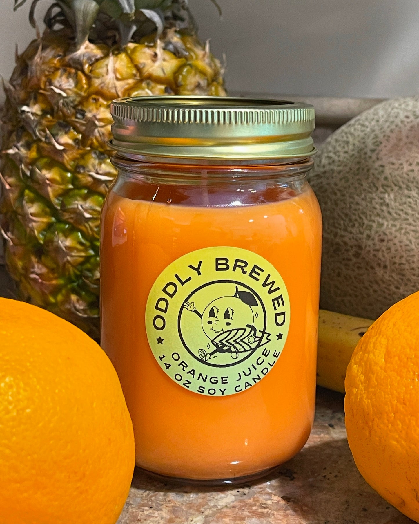 100% Organic Soy Wax Orange Juice Candle