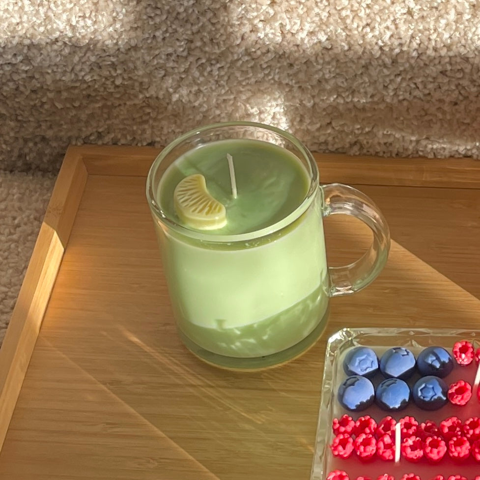 Matcha Lemonade Glass Mug Candle