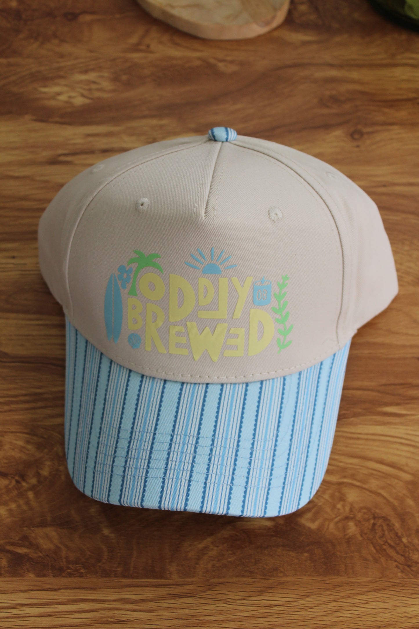 Coastal Sunday Striped Trucker Hat