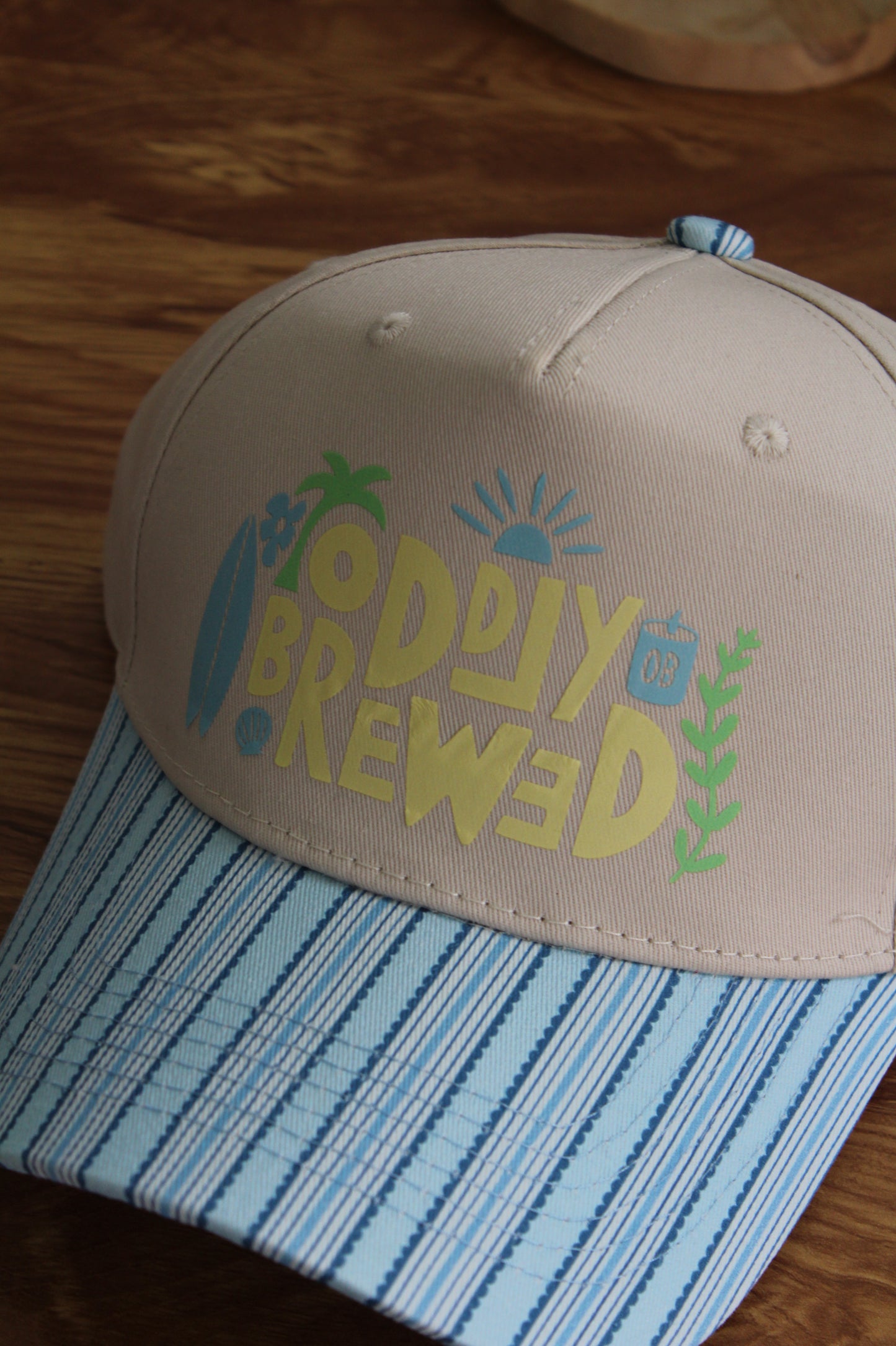 Coastal Sunday Striped Trucker Hat