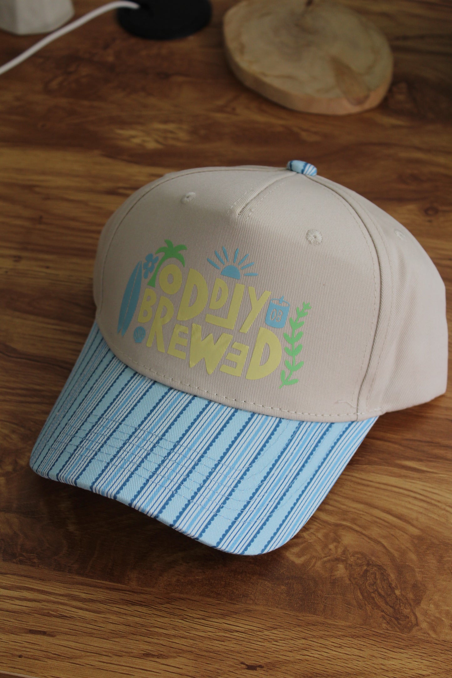 Coastal Sunday Striped Trucker Hat