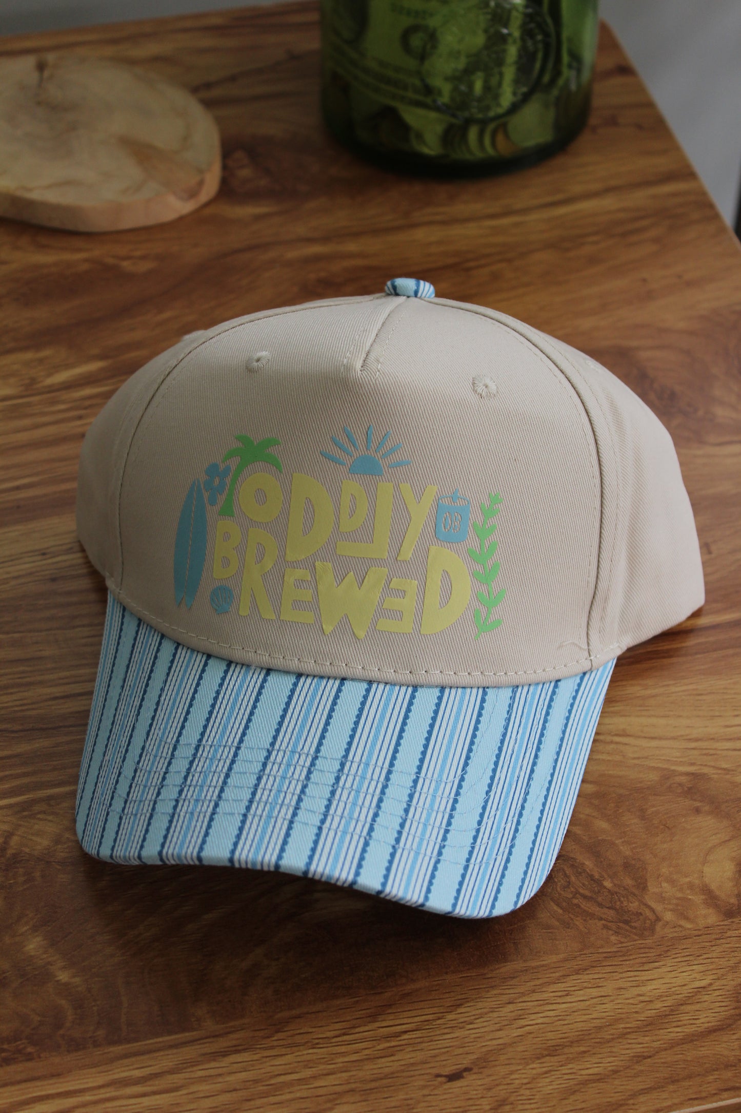 Coastal Sunday Striped Trucker Hat